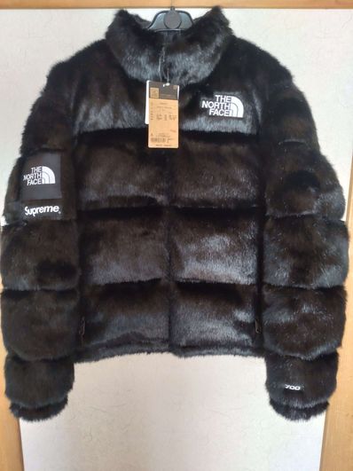 Supreme x The North Face Faux Fur Nuptse Jacket "Black"