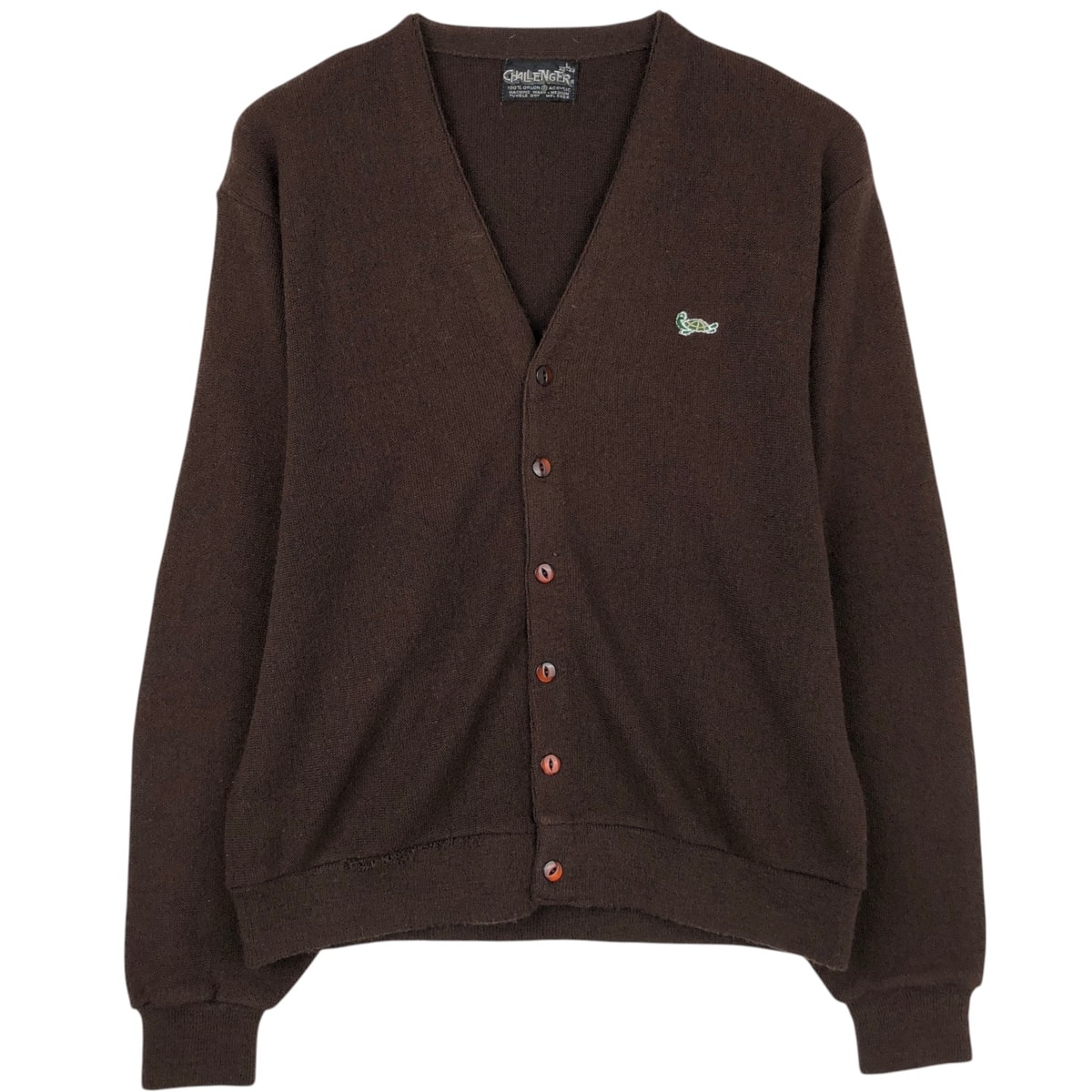 古着 80年代 CHALLENGER アクリルニットカーディガン メンズL相当 ヴィンテージ/eaa627672