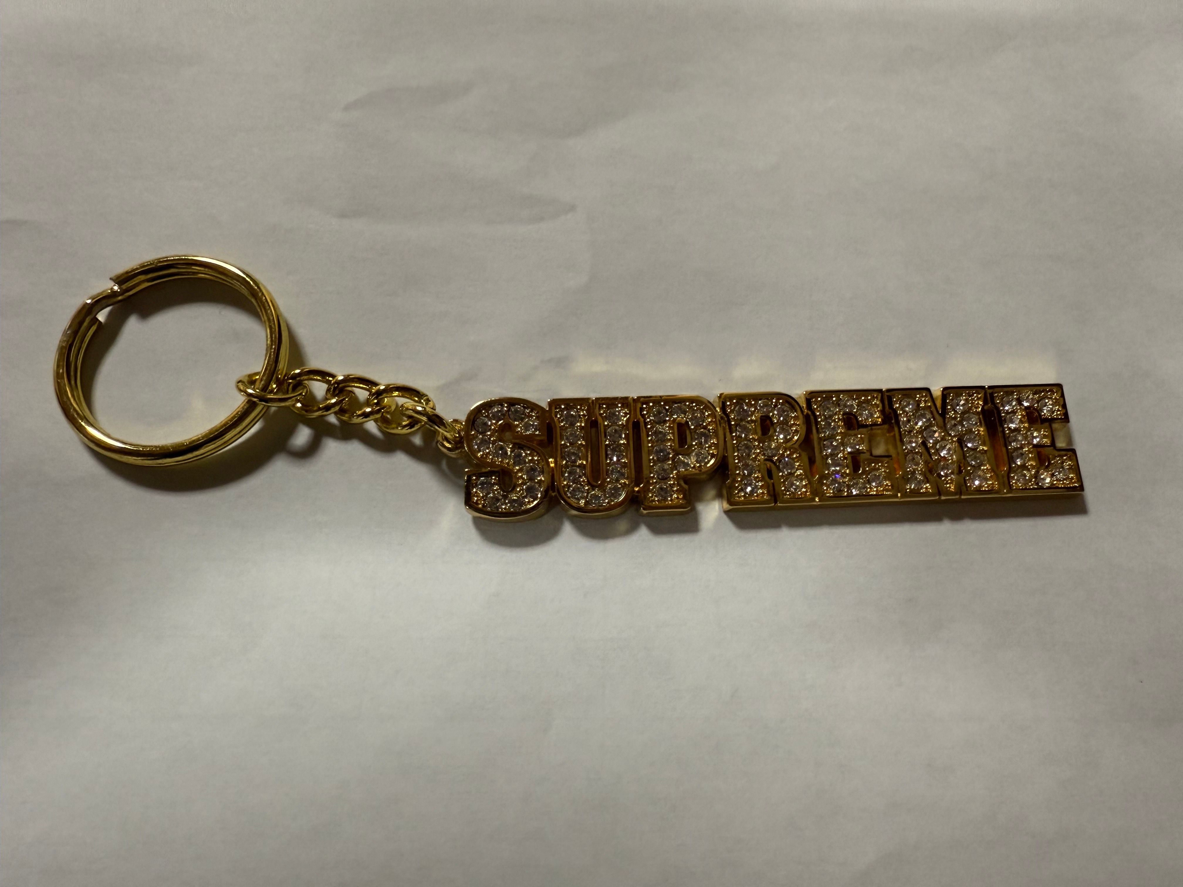 Supreme Block Logo Keychain "Gold"