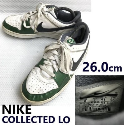 希少★NIKE COLLECTED LO/ナイキ★コレクテッド/ローカットスニーカー【26.0/white×green/白×緑】429607-103/Shoes/trainers◆sE-133