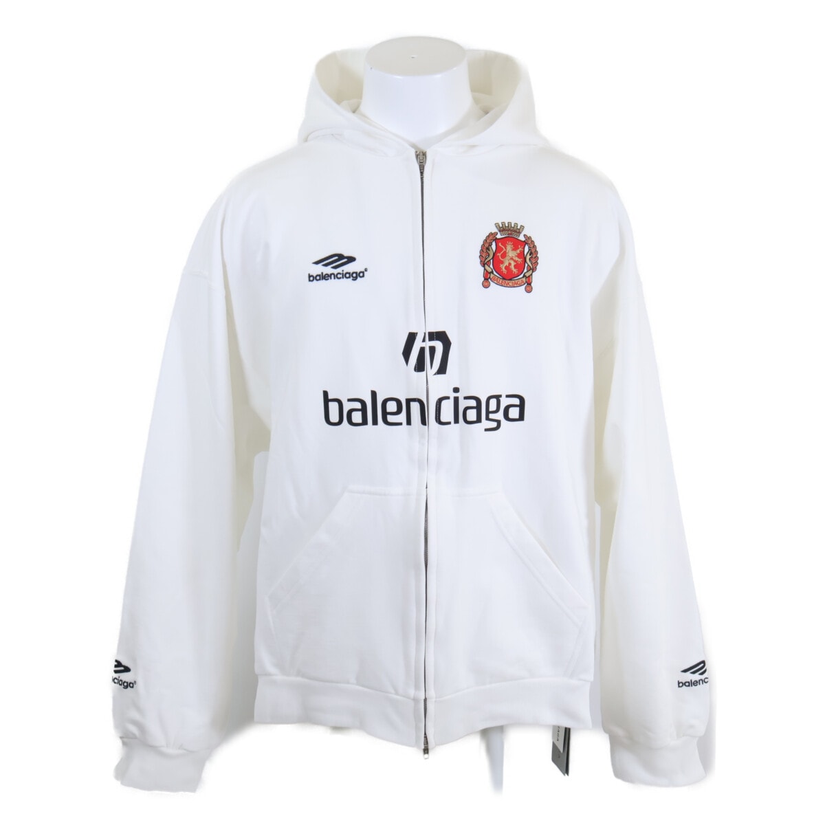 バレンシアガ 【新品同様/国内正規/23年製】744457 Soccer Paris Zip-Hoodie ジップアップ パーカー M