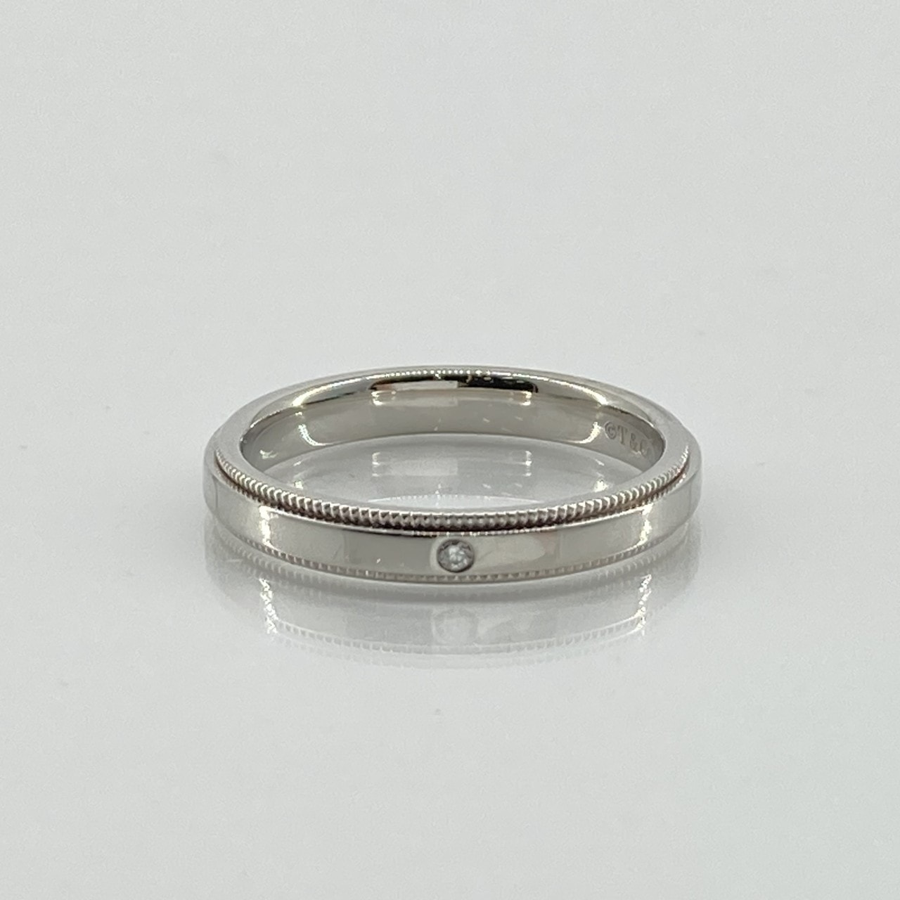 TIFFANY&Co.(ティファニー) トゥギャザーミルグレイン バンド ダイヤモンド付 Pt950 #12.5号 リング・指輪 5.21g