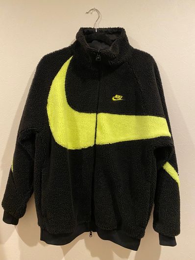 Nike Big Swoosh Reversible Boa Jacket"Black Neon"