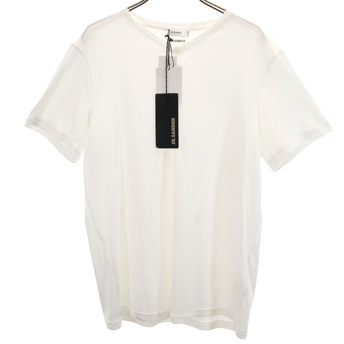 JIL SANDER ジルサンダー 未使用 半袖 Vネック Tシャツ L ホワイト 無地