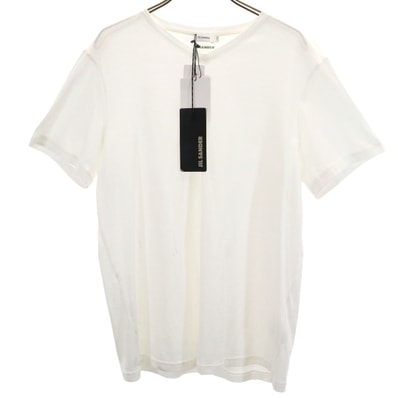 JIL SANDER ジルサンダー 未使用 半袖 Vネック Tシャツ L ホワイト 無地