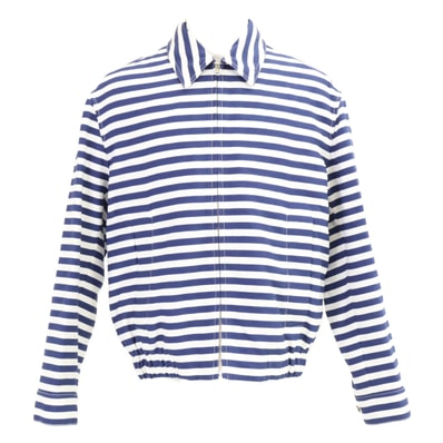 グッチ 新品同様 国内正規 25年製 837918 ZATAS GGコットンジャガード ボーダー ジップ 44