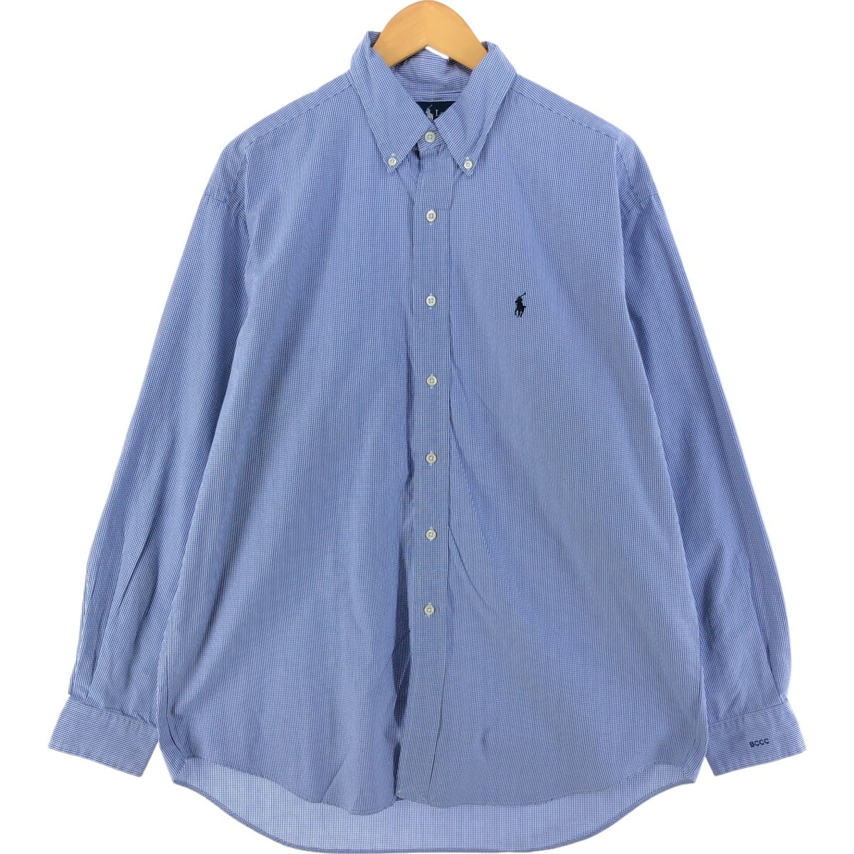 古着 ラルフローレン Ralph Lauren BLAKE 長袖 ボタンダウンチェックシャツ メンズL相当/eaa520901