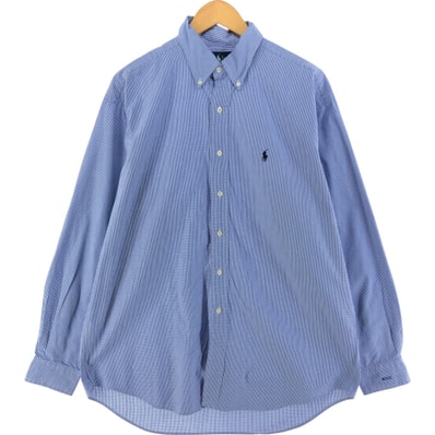 古着 ラルフローレン Ralph Lauren BLAKE 長袖 ボタンダウンチェックシャツ メンズL相当/eaa520901