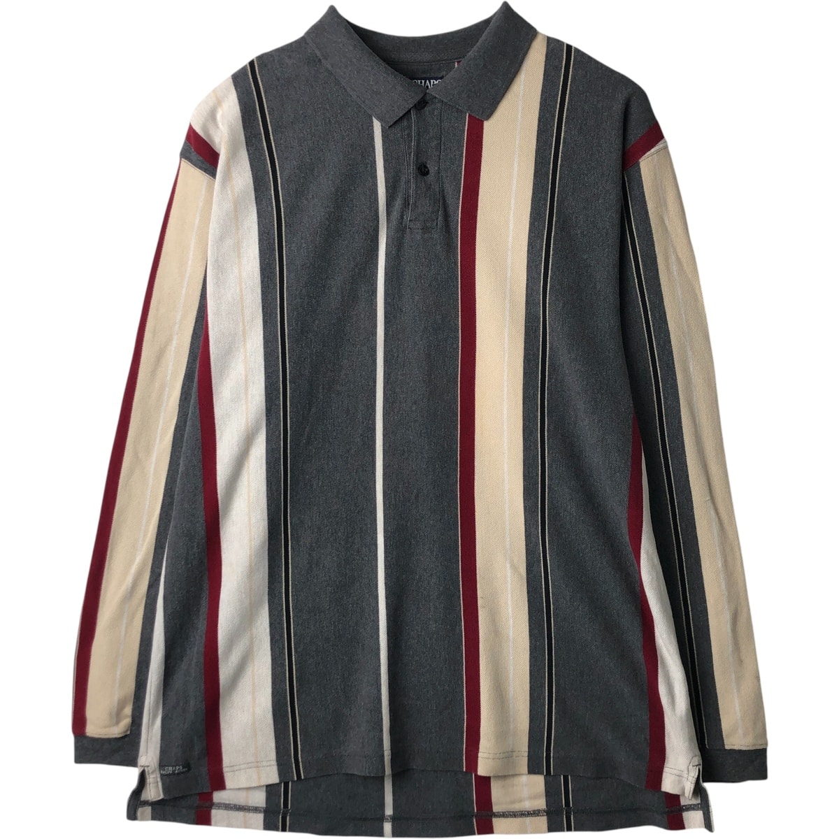 古着 ラルフローレン Ralph Lauren CHAPS チャップス 長袖 ストライプ ポロシャツ メンズXL相当/eaa616503