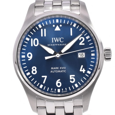 IWC IWC SCHAFFHAUSEN IW327016 パイロットウォッチ マークXVIII プティ・プランス ブルー 自動巻き メンズ 美品 箱付き 腕時計 D#146860