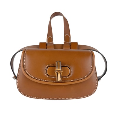 グッチ GUCCI ウエストバッグ ベルトバッグ バンブー1947 レザー ブラウン レディース 681137【中古】 z9635