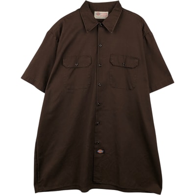 古着 ディッキーズ Dickies 半袖 ワークシャツ ボックスシャツ メンズXL相当/eaa650574