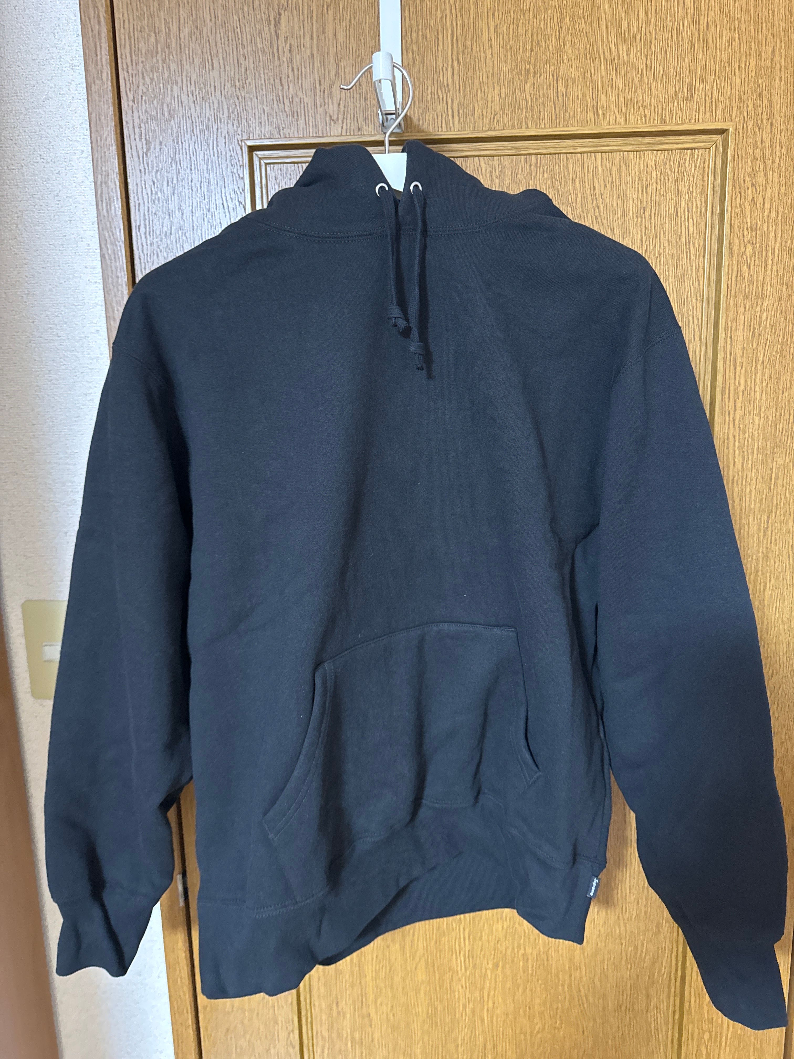 Supreme Satin Applique Hooded Sweatshirt "Black"