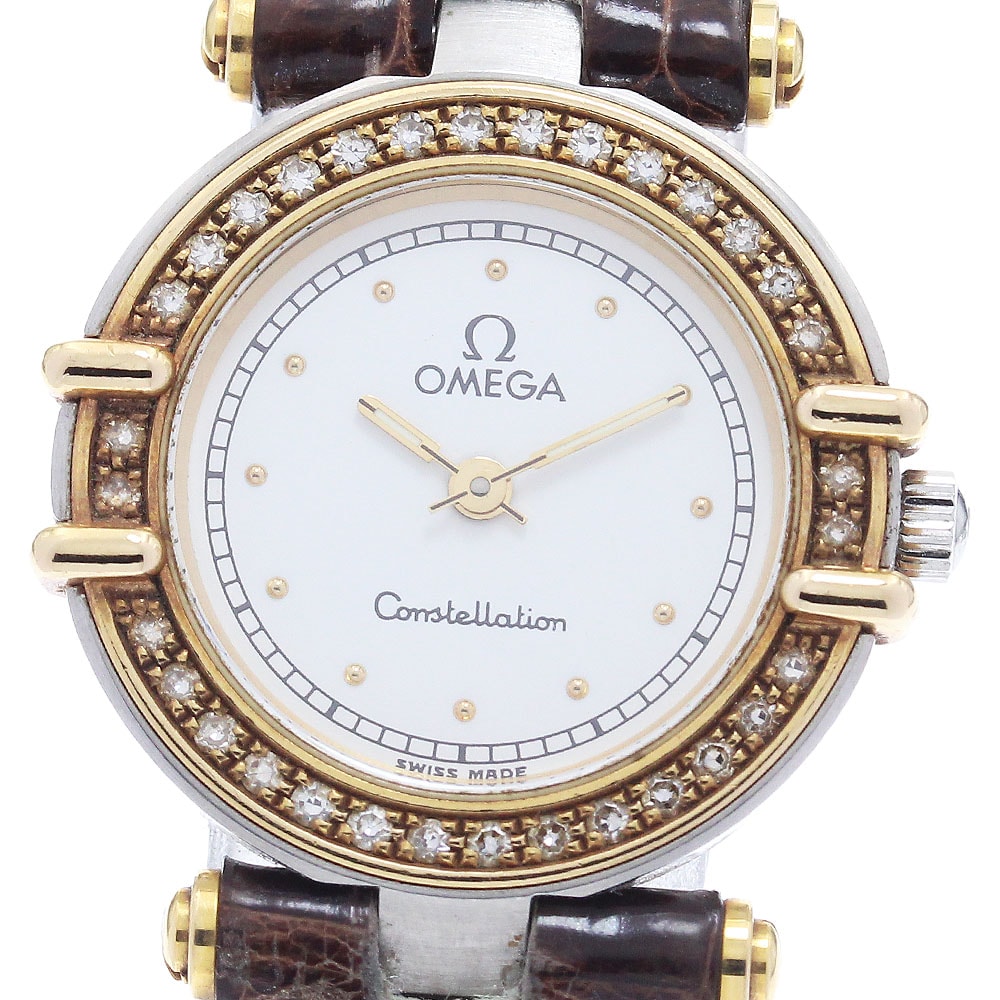 オメガ コンステレーション ダイヤベゼル  クォーツ レディース 【中古】
