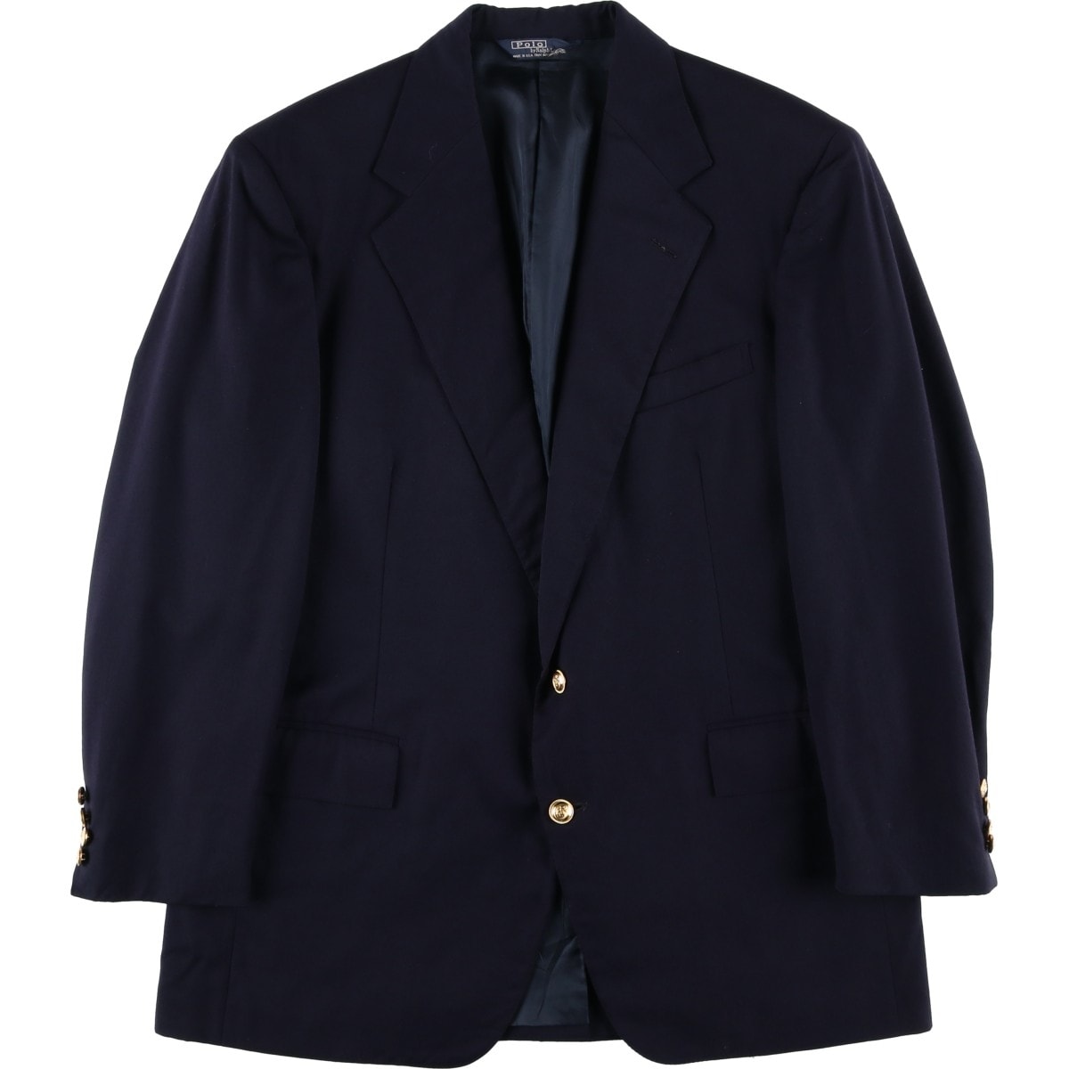 古着 90年代 ラルフローレン Ralph Lauren POLO by Ralph Lauren 紺ブレザー テーラードジャケット USA製 メンズM相当 ヴィンテージ/eaa459649