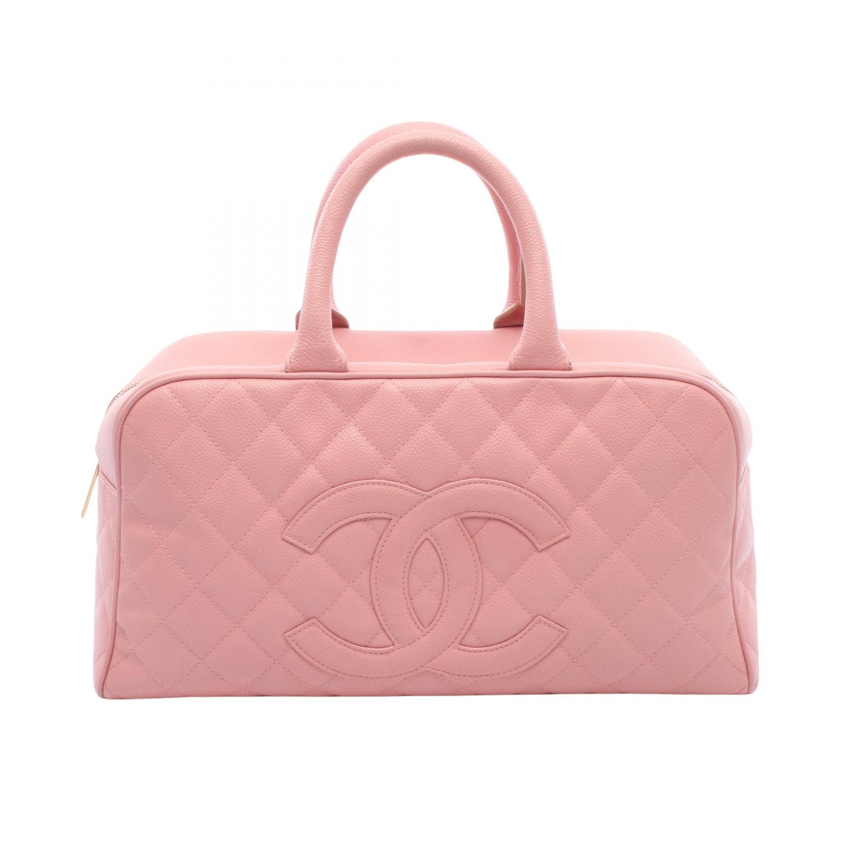 シャネル CHANEL マトラッセ ココマーク ボーリングバッグ ハンドバッグ バッグ キャビアスキン(グレインドカーフ) レディース ピンク系 【中古】
