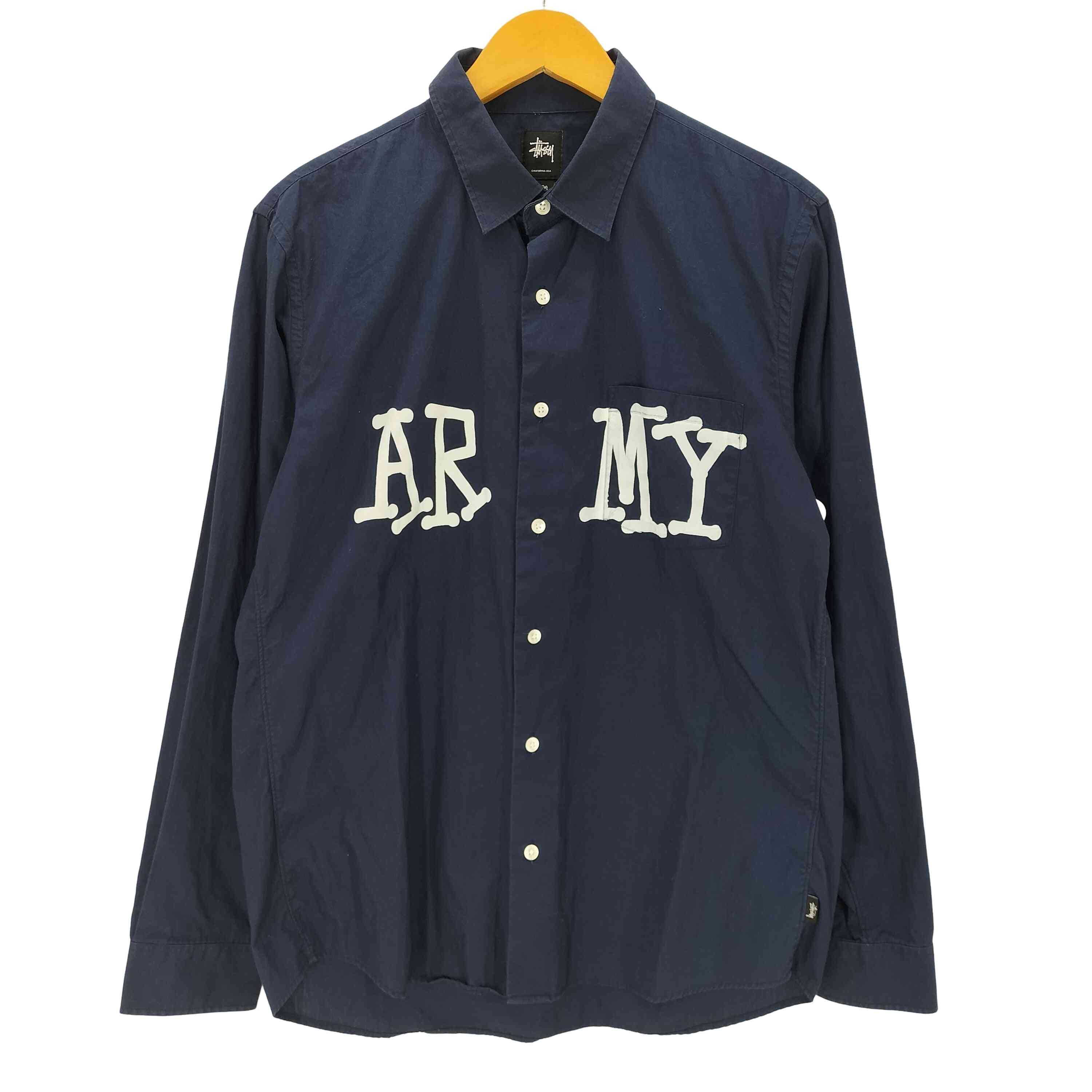 ARMY ショーンフォント プリント L/S レギュラー シャツ【1143921140581】