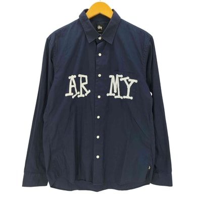 ARMY ショーンフォント プリント L/S レギュラー シャツ【1143921140581】
