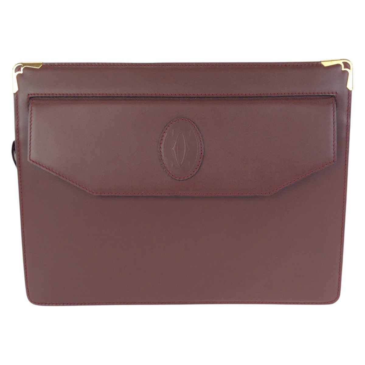 美品 CARTIER カルティエ マストライン ワインレッド ボルドー ゴールド金具 レザー クラッチバッグ セカンドバッグ 男女兼用 602771 【中古】