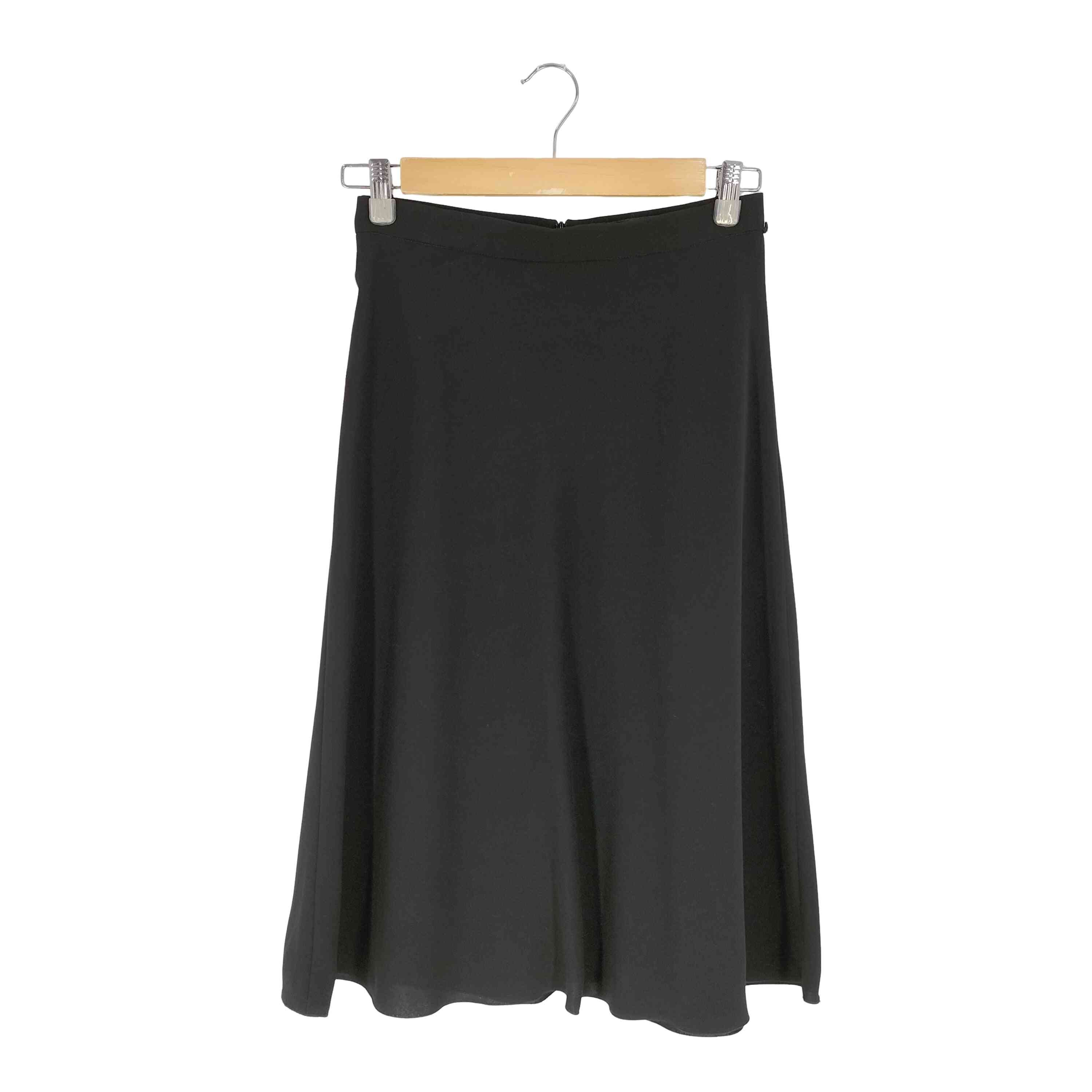 トリアセテート バックジップ ドレープ フレアスカート【1142601210644】