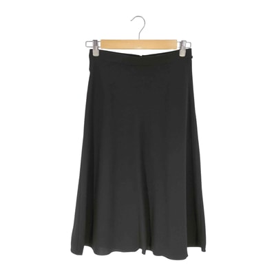 トリアセテート バックジップ ドレープ フレアスカート【1142601210644】