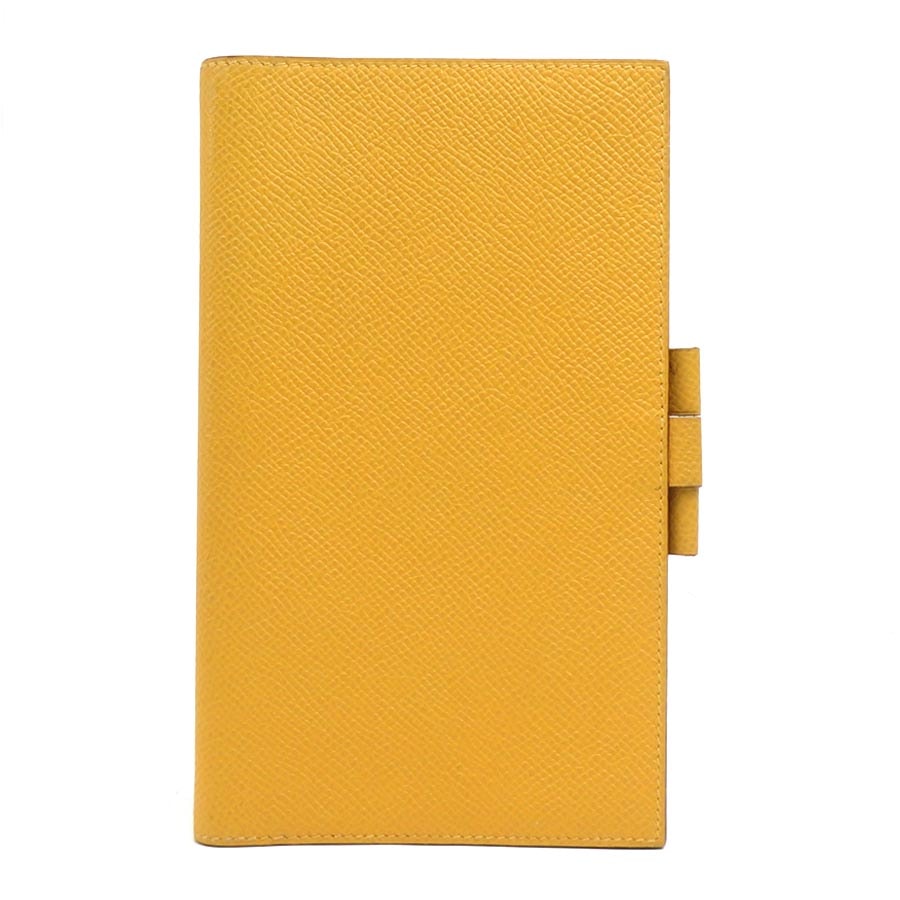 エルメス HERMES 手帳カバー レザー イエロー ユニセックス【中古】 e61724a