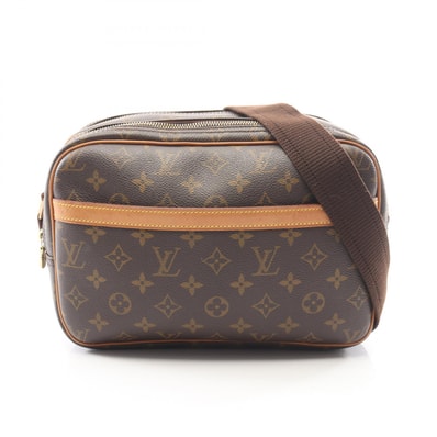 ルイ・ヴィトン LOUIS VUITTON リポーターPM モノグラム ショルダーバッグ バッグ PVCコーティングキャンバス レザー モノグラム レディース ブラウン系 M45254 【中古】