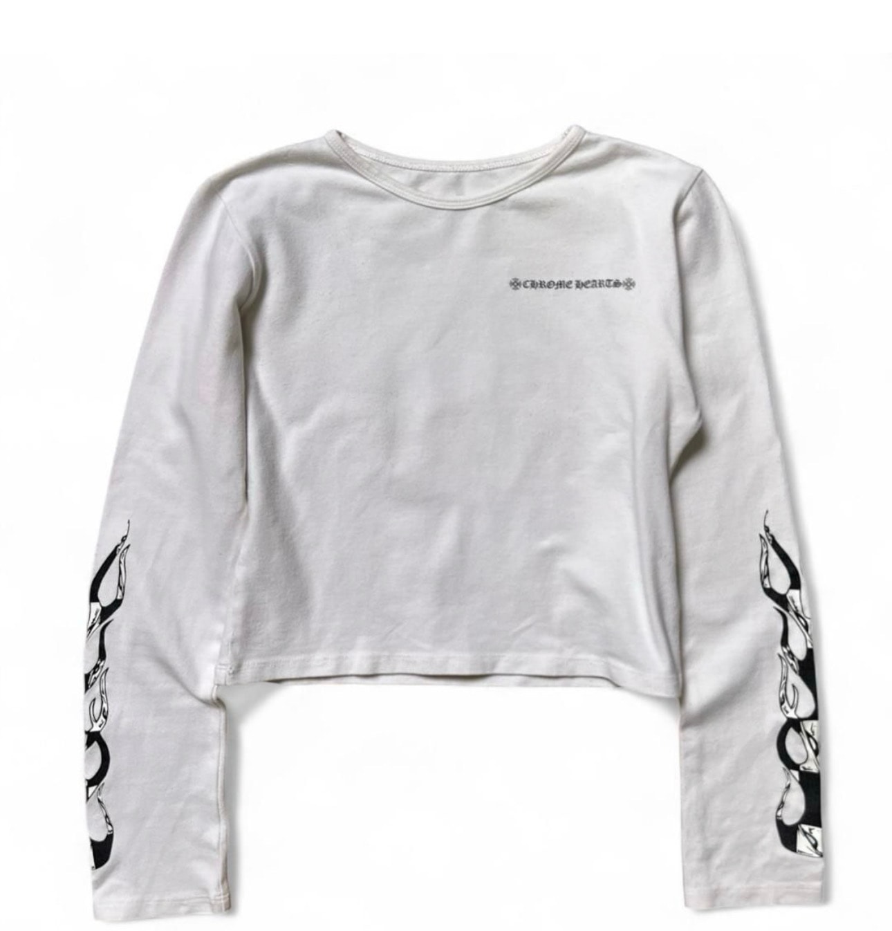 CHROME HEARTS MATTY BOY 99 EYES FLAME CROP TOP t shirt