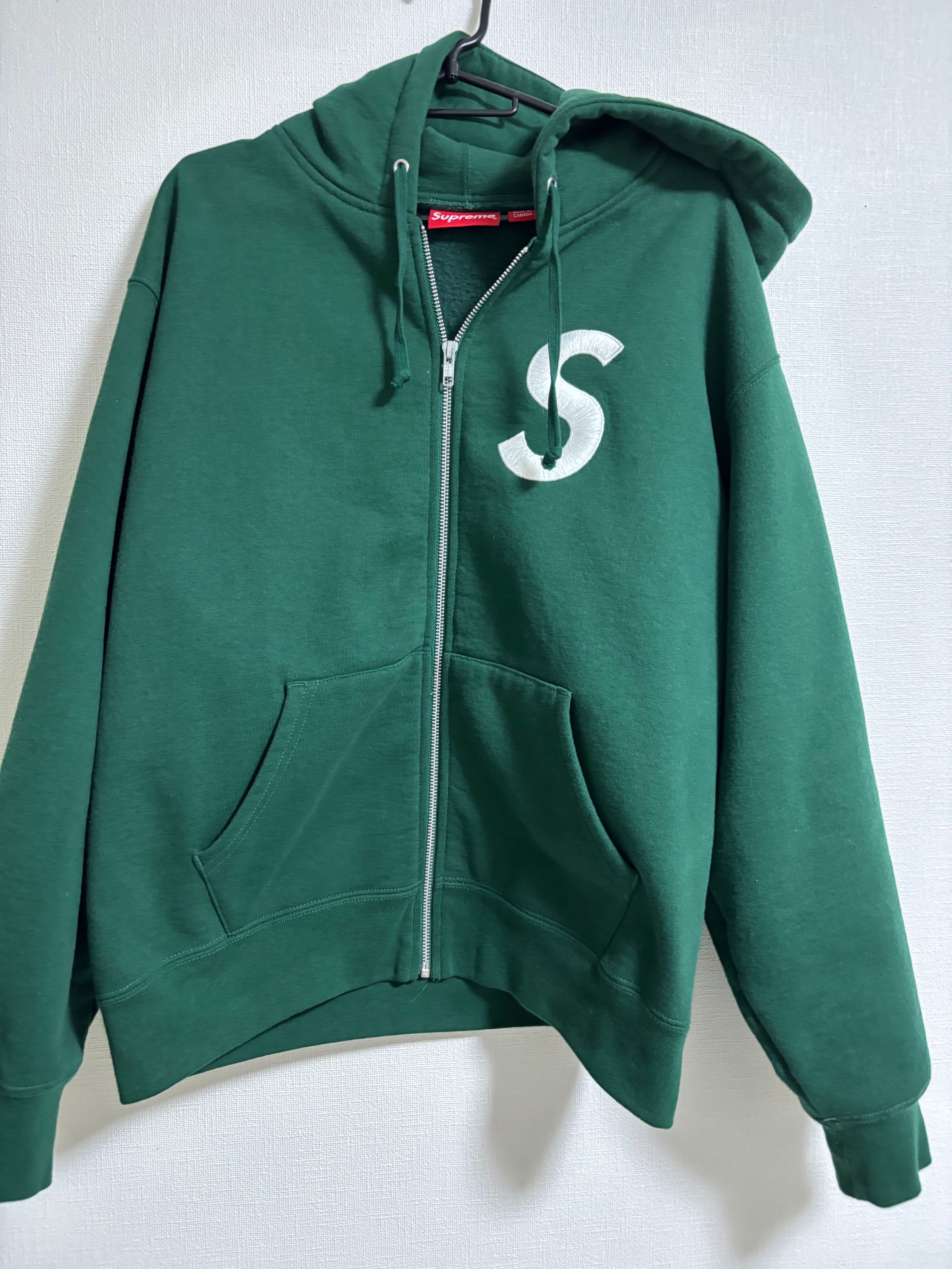 Supreme S Logo Zip Up Hooded Sweatshirt "Dark Green" (23FW)
