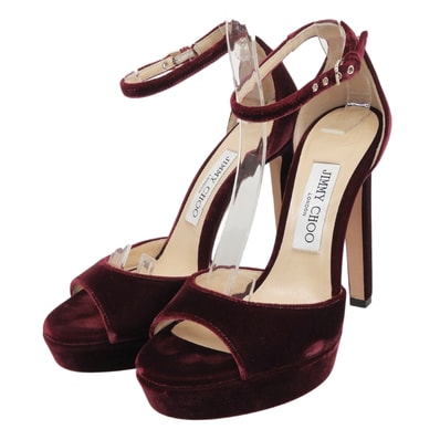 未使用品 ジミーチュウ サンダル PATTIE130 ボルドー レディース 36