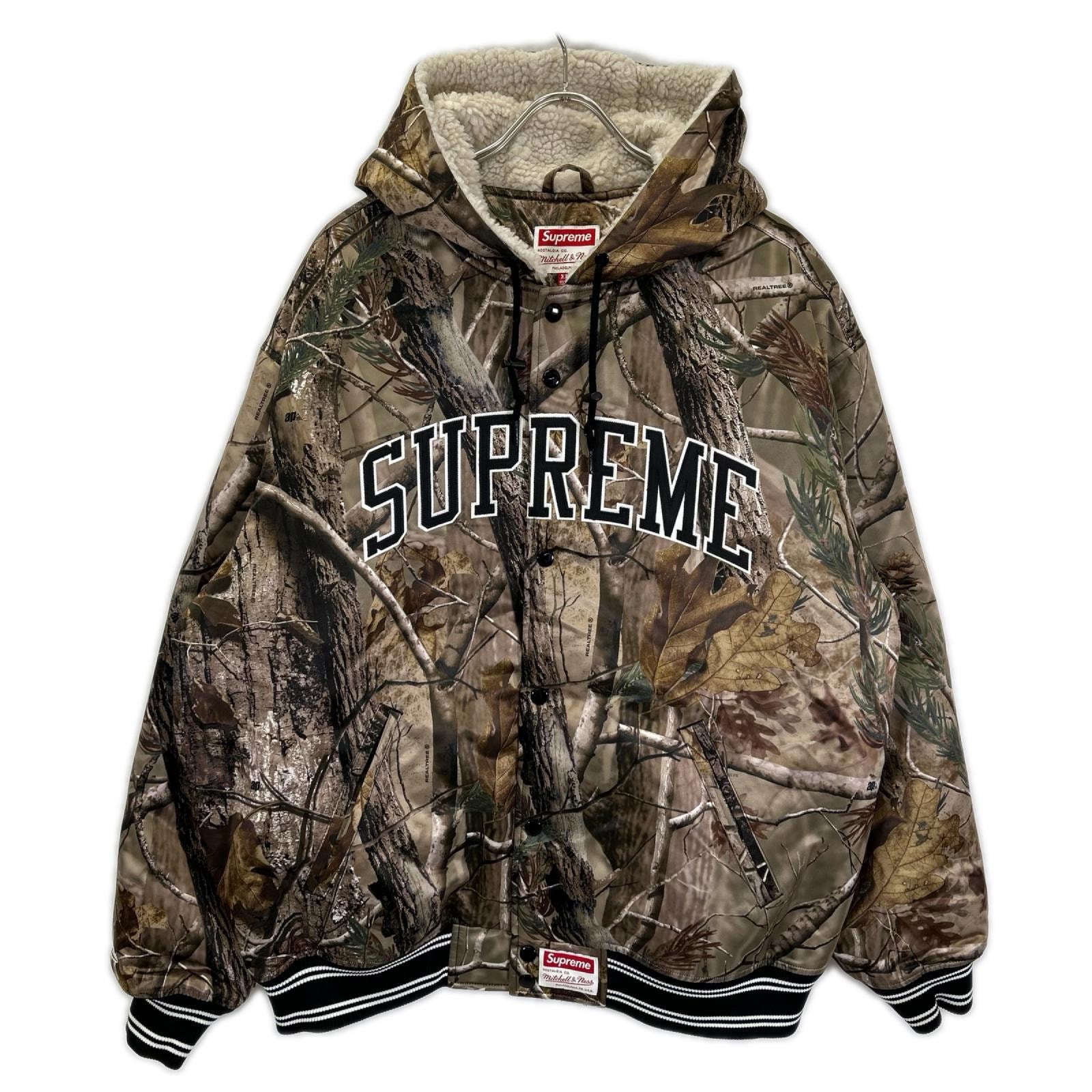 シュプリーム 【MITCHELL&NESS】25AW リアルツリーカモ サテン バーシティ ジャケット XL