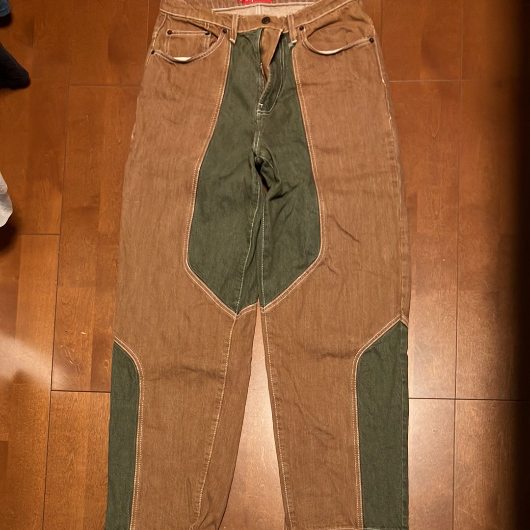 シュプリーム 2 トーン パナルド バギー ジーンズ "ブラウン"