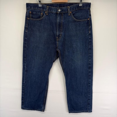 古着 リーバイス Levi's デニム パンツ 505 ジップフライ ストレート ワンポイント ジーパン ジーンズ w38 L30 ブルー系 メンズ