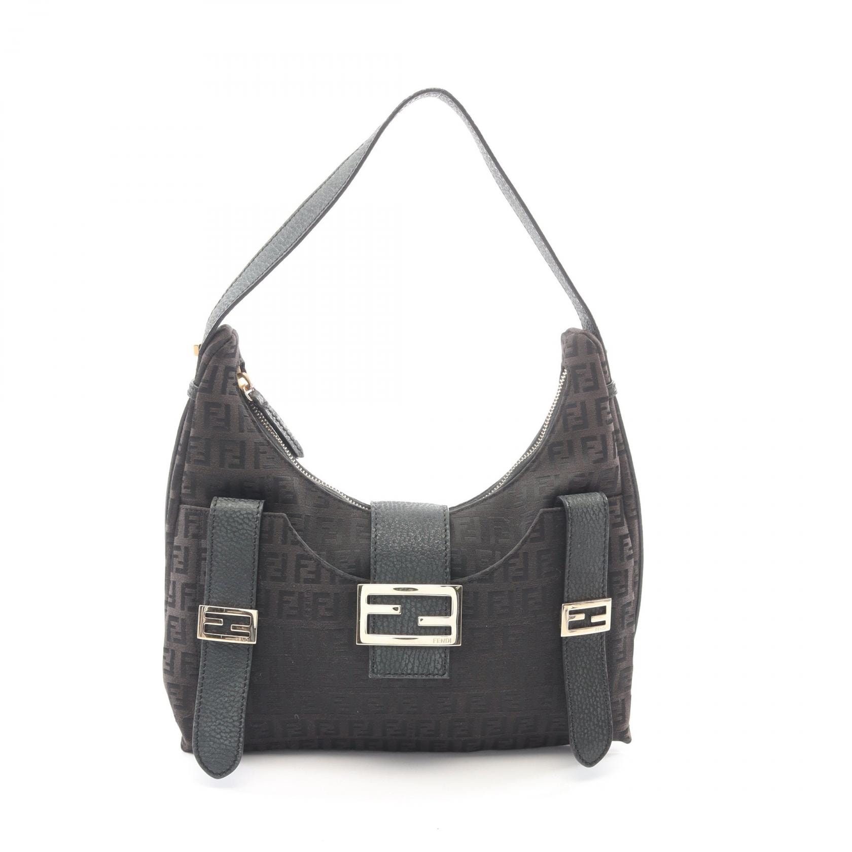 フェンディ FENDI ズッキーノ ショルダーバッグ バッグ PVCコーティングキャンバス レザー レディース ブラウン系 【中古】