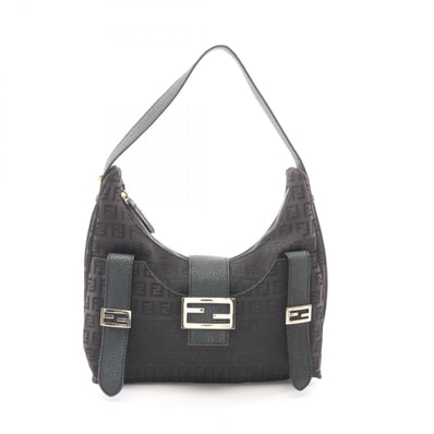 フェンディ FENDI ズッキーノ ショルダーバッグ バッグ PVCコーティングキャンバス レザー レディース ブラウン系 【中古】