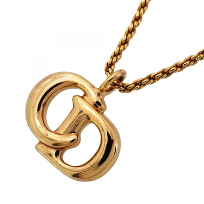 【6jdb0081-k】クリスチャンディオール ネックレス CDロゴ GPメッキ ゴールド【中古】レディース