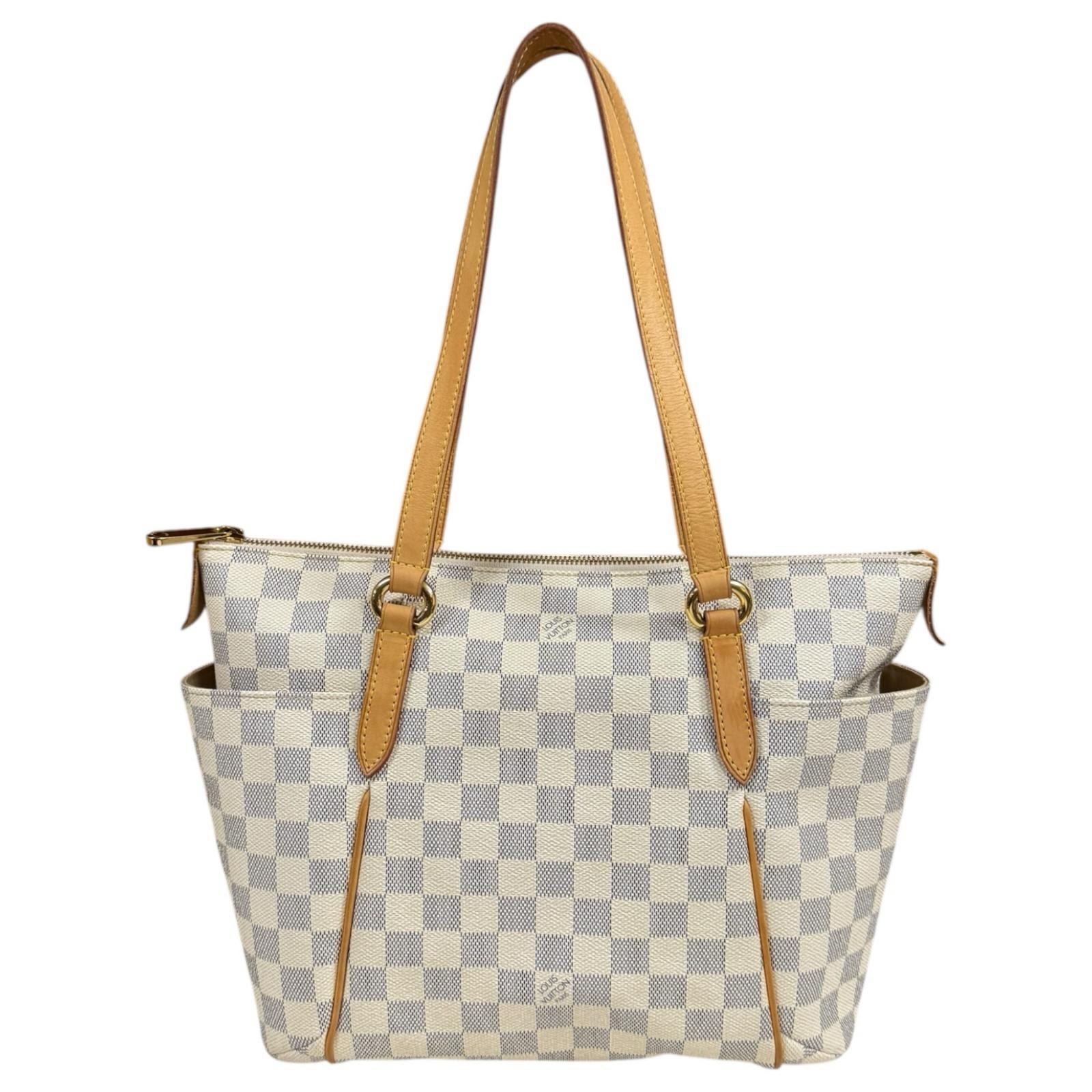 ルイヴィトン トータリーPM ダミエアズール トートバッグ ダミエアズールキャンバス N51261 ホワイト レディース LOUIS VUITTON 中古