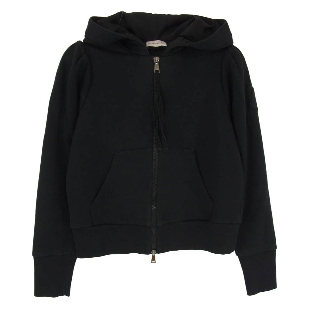MONCLER モンクレール E20938461500 MAGLIA CARDIGAN ロゴ ワッペン ジップアップ パーカー ブラック系 999 XS【中古】
