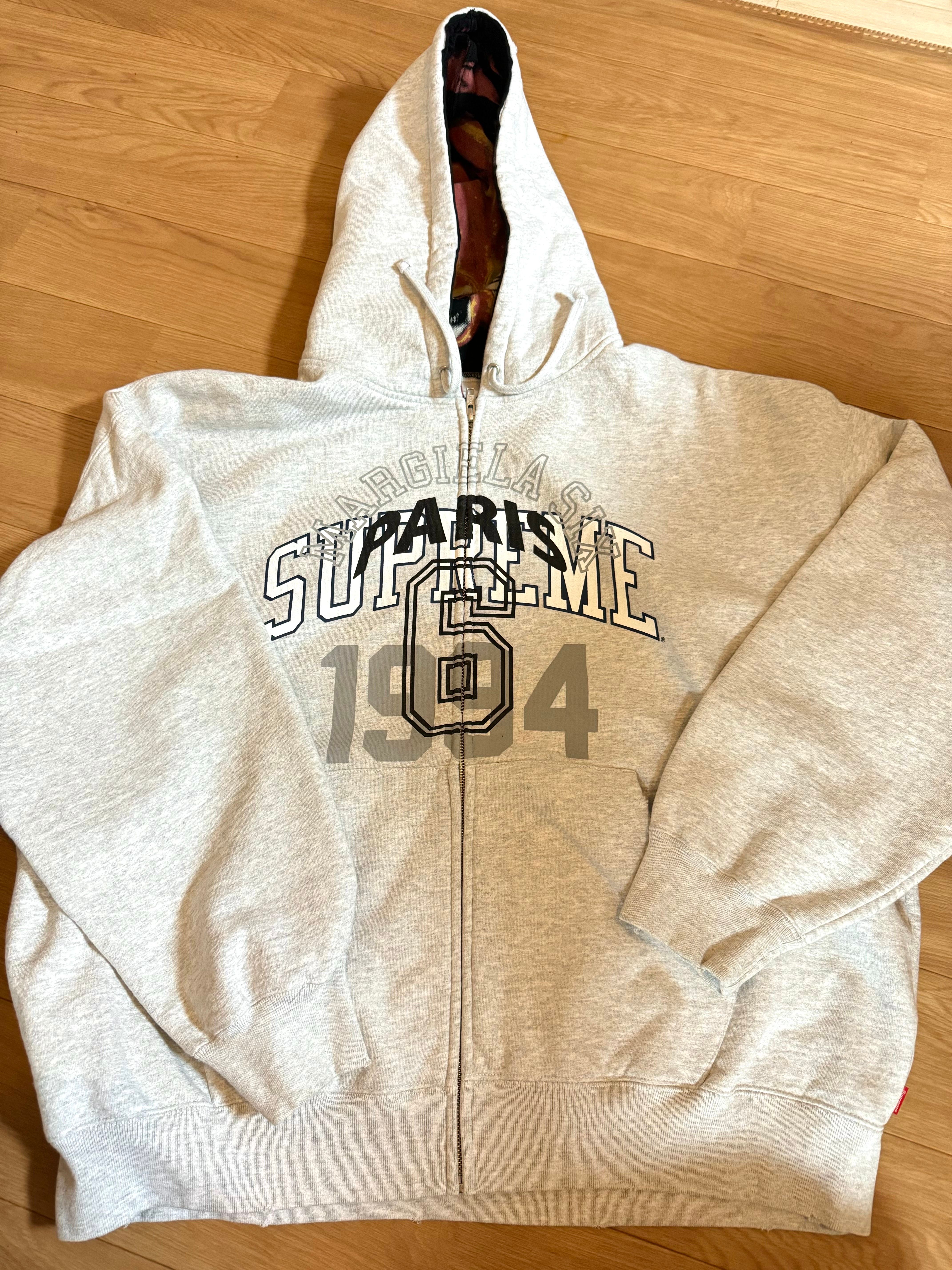 Supreme x MM6 Maison Margiela Zip Up Hooded Sweatshirt "Ash Grey"