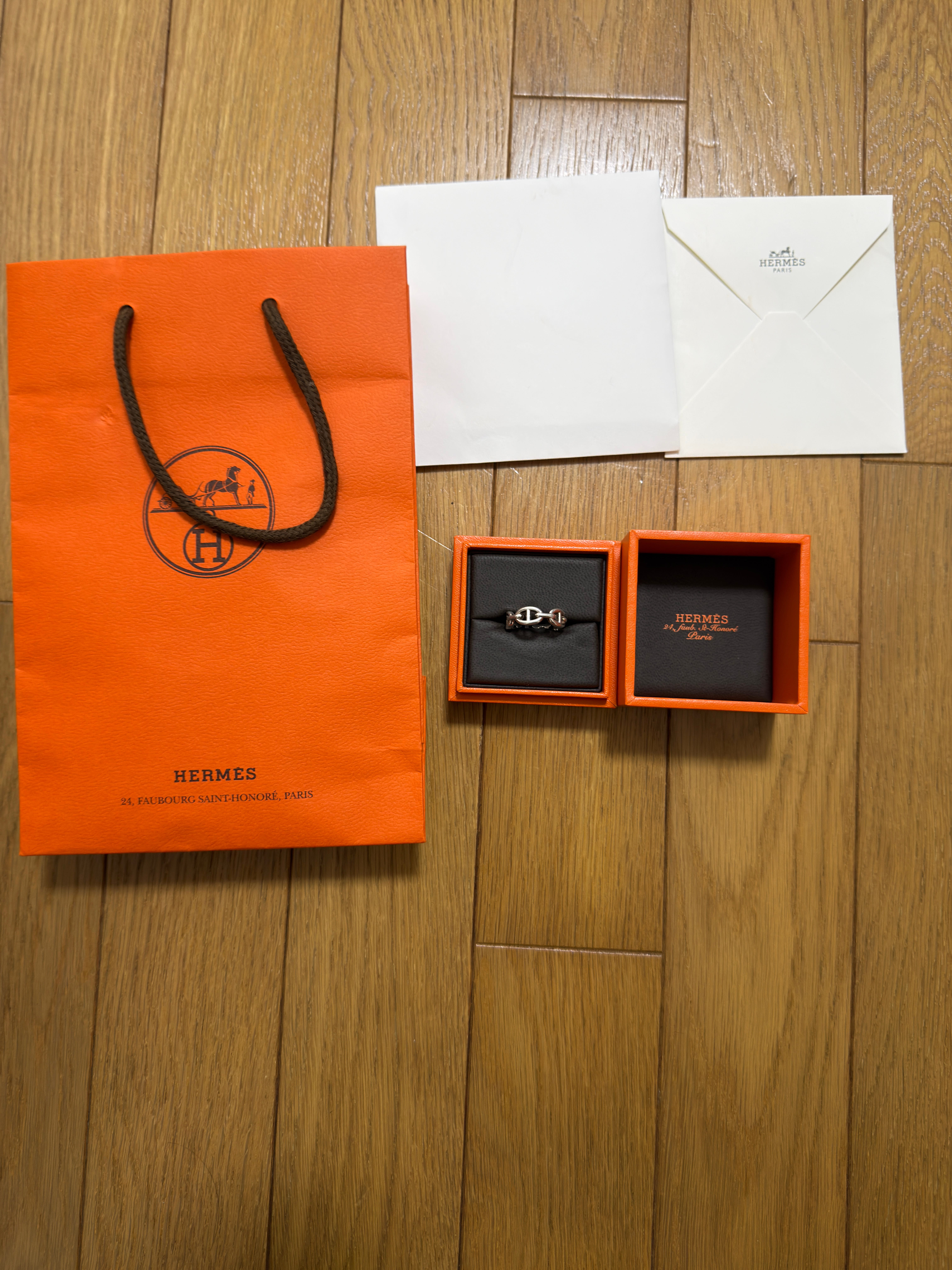 Hermes Chaine D'ancre Enchainee Ring Small Model "Silver"