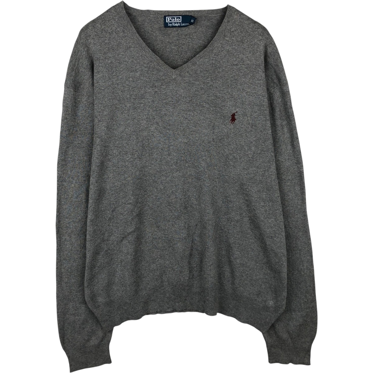 古着 ラルフローレン Ralph Lauren POLO by Ralph Lauren Vネック ピマコットンニットセーター メンズXL相当/eaa637229