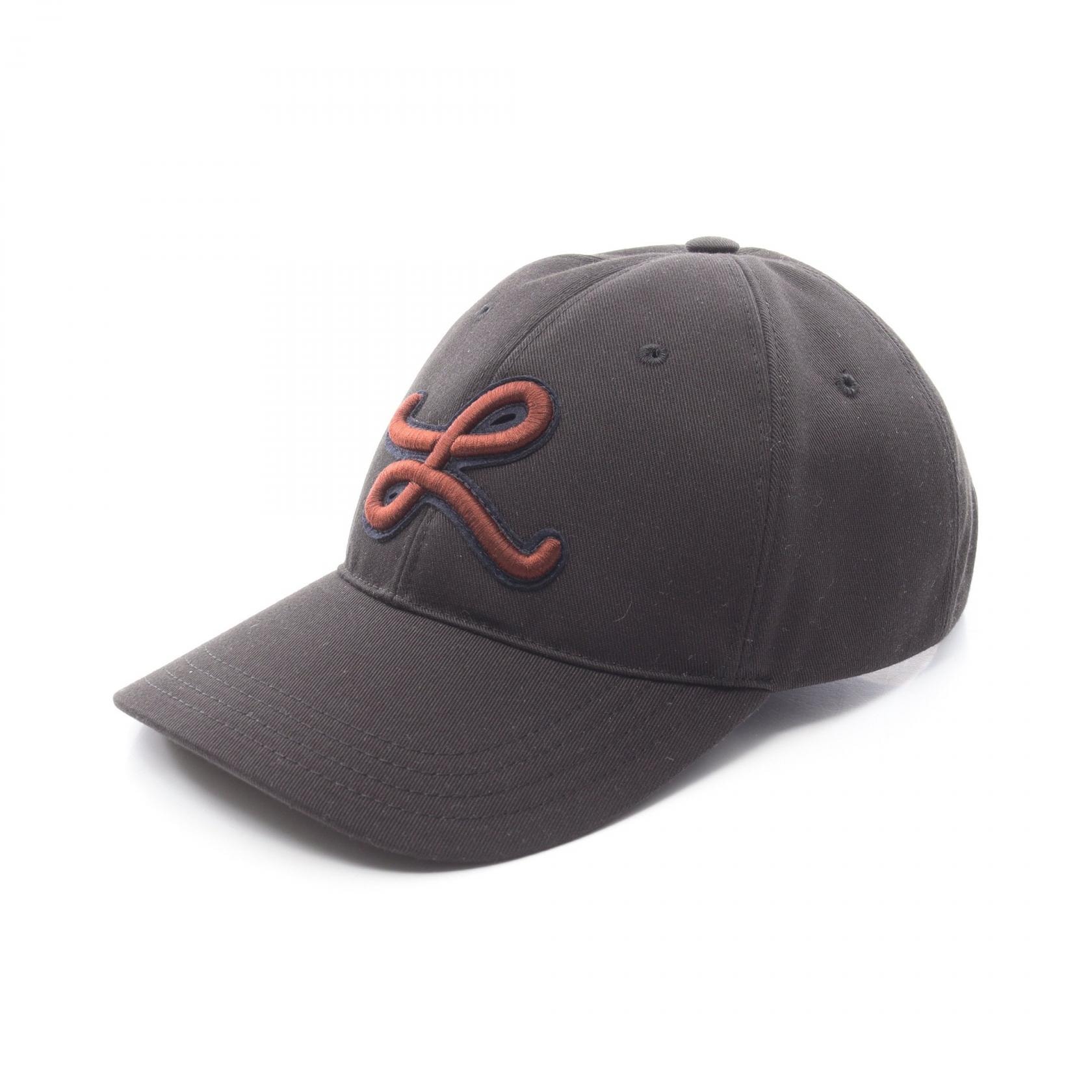 ロエベ LOEWE Lパッチ キャップ 帽子 コットン メンズ ブラック系 K820358XAJ1100M 【新品】