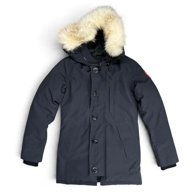 CANADA GOOSE 美品 カナダグース CHATEAU PARKA シャトー パーカ ダウンジャケット 3426MA ナイロン コヨーテファー #FUSION 2XS/2TP ネイビー ダウンコート アウター ブルゾン ABランク 中古 鑑定済