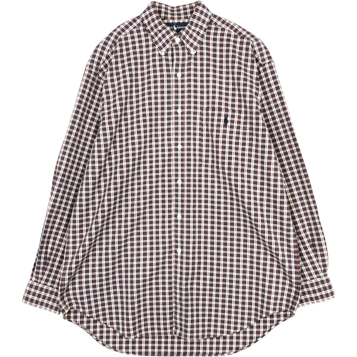 古着 ラルフローレン Ralph Lauren BIG SHIRT 長袖 ボタンダウンチェックシャツ メンズM相当/eaa676626