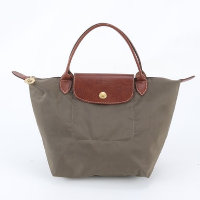 ■美品 ロンシャン ル プリアージュハンドバッグ レザー×ナイロン