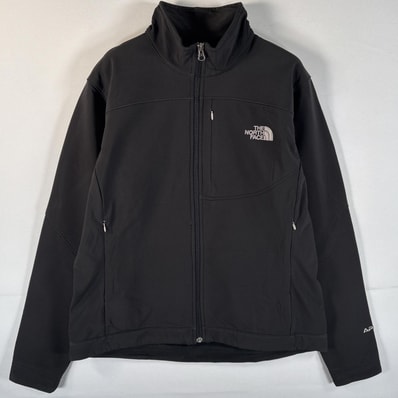 古着 ザ・ノースフェイス THE NORTH FACE フルジップフリースジャケット シェルジャケット ワンポイントロゴ L ブラック レディース
