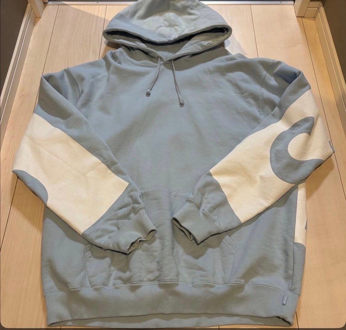 Supreme Big Logo Hooded Sweatshirt "Blue"