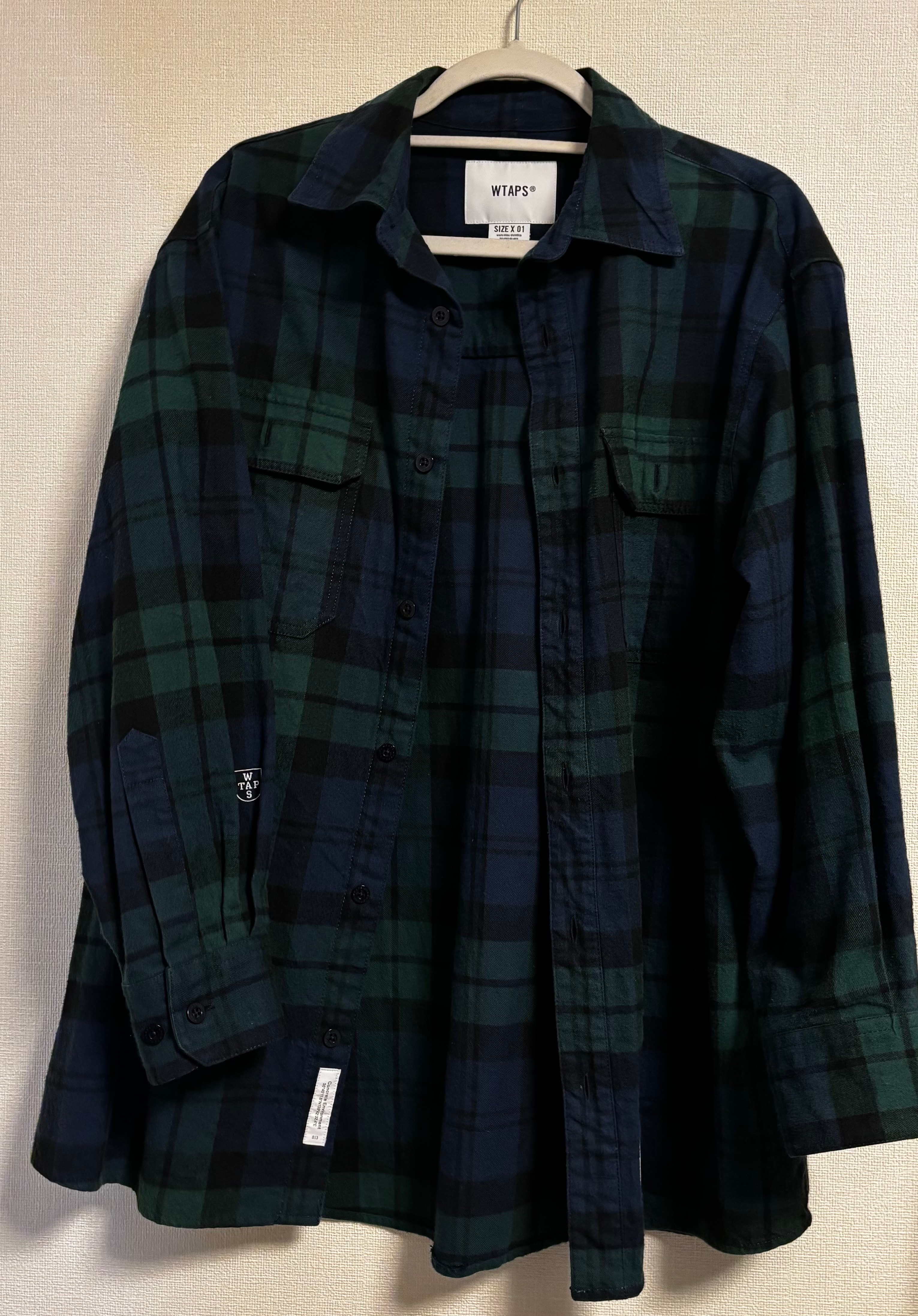 WTAPS DECK / LS COTTON . FLANNEL . TEXTILE . CRST / GREEN
