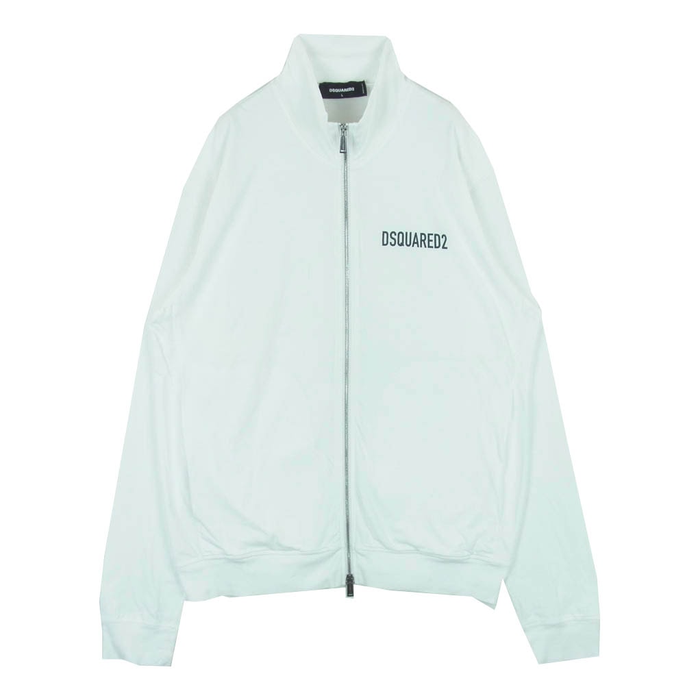 DSQUARED2 ディースクエアード 23SS S74HG0141 S24321 ZIP SWEATSHIRT ダブルジップ ロゴプリント コットン トラック ジャケット ホワイト系 L【中古】