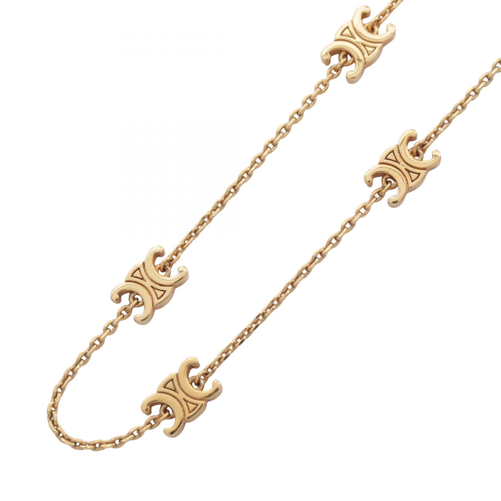 セリーヌ CELINE トリオンフ ネックレス ジュエリー GP(ゴールドメッキ) レディース ゴールド系 【中古】